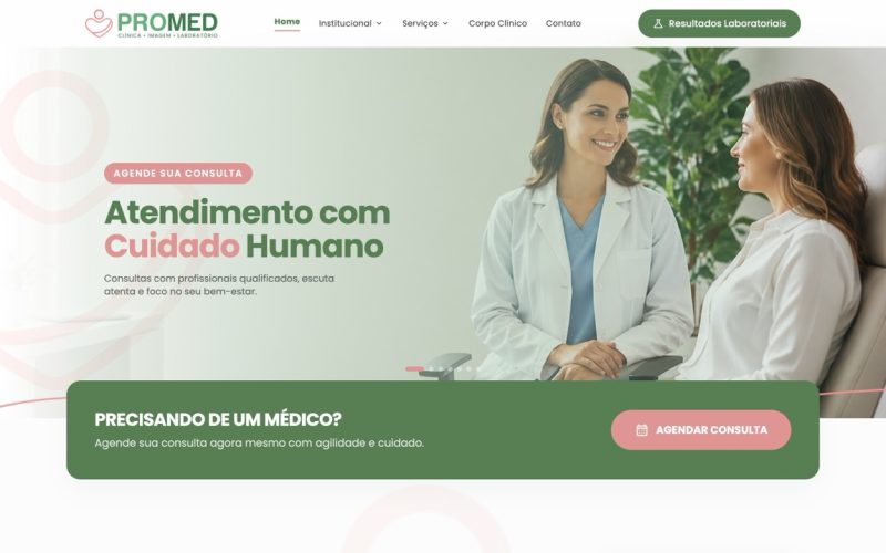 Captura do site Clínica Promed
