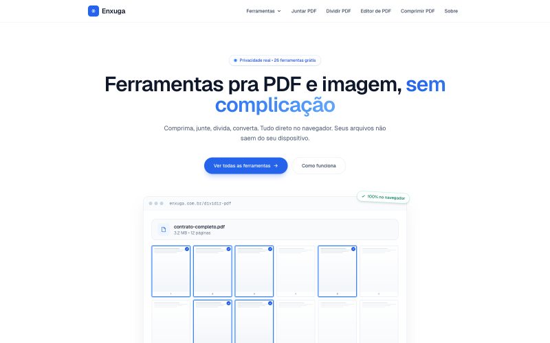 Captura do site Enxuga