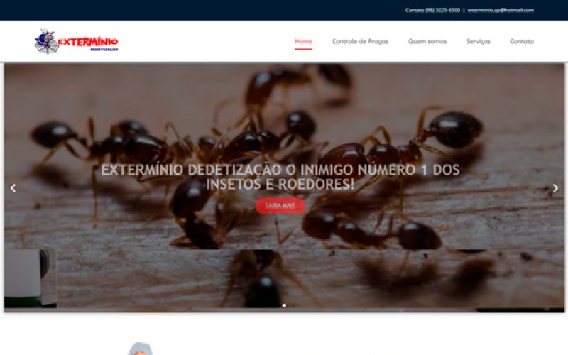 Captura do site Extermínio Dedetização