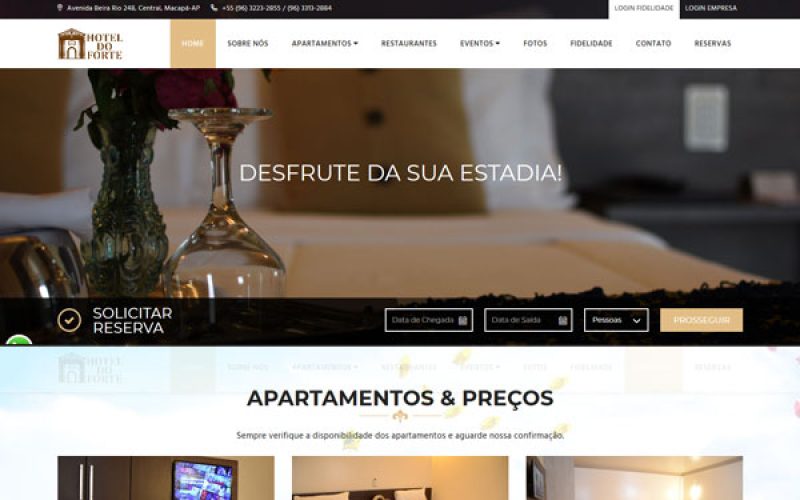 Captura do site Hotel do Forte