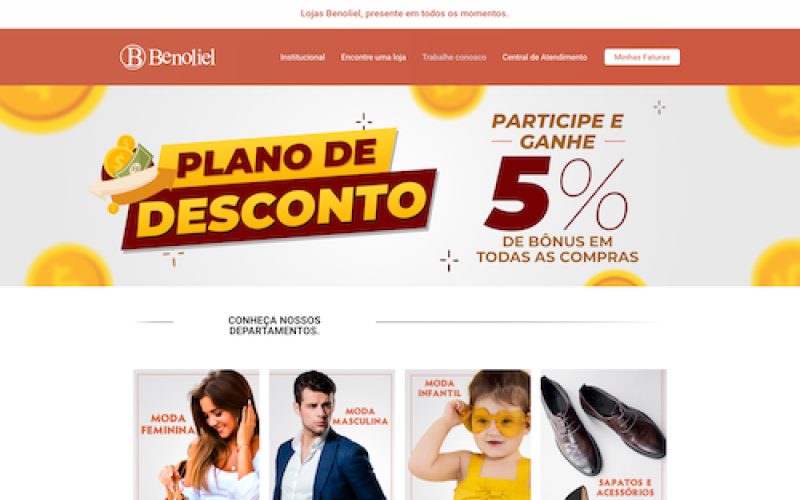 Captura do site Lojas Benoliel