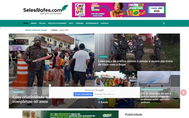 Captura do site Portal Seles Nafes
