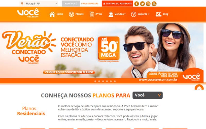 Captura do site Você Telecom
